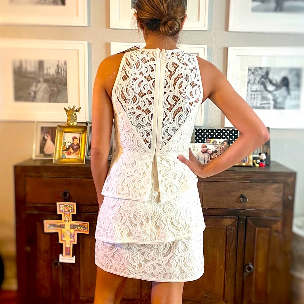BCBG New white lace cocktail dress